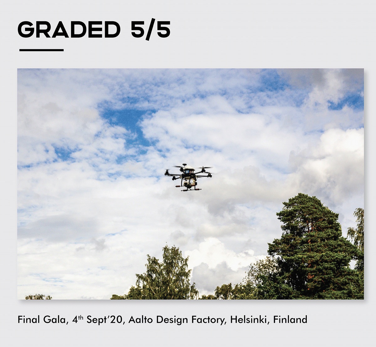 FireFlys prototype flying at the Aalto Design Factory Final Gala.