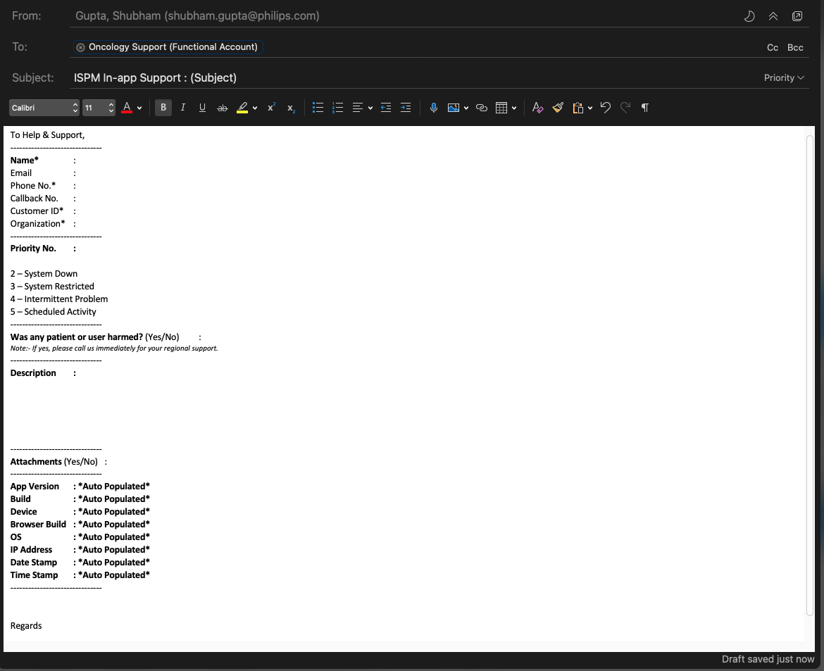 Implemented structured email workflow with guided and automatically supplied information.