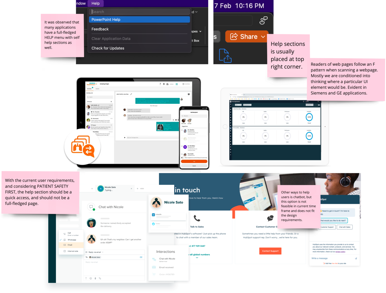 Examples reviewed to understand discoverability, placement, and different models for in-product help.